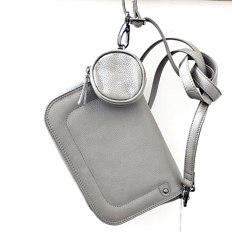 LEATHER BAG CROSS BODY TAUPE