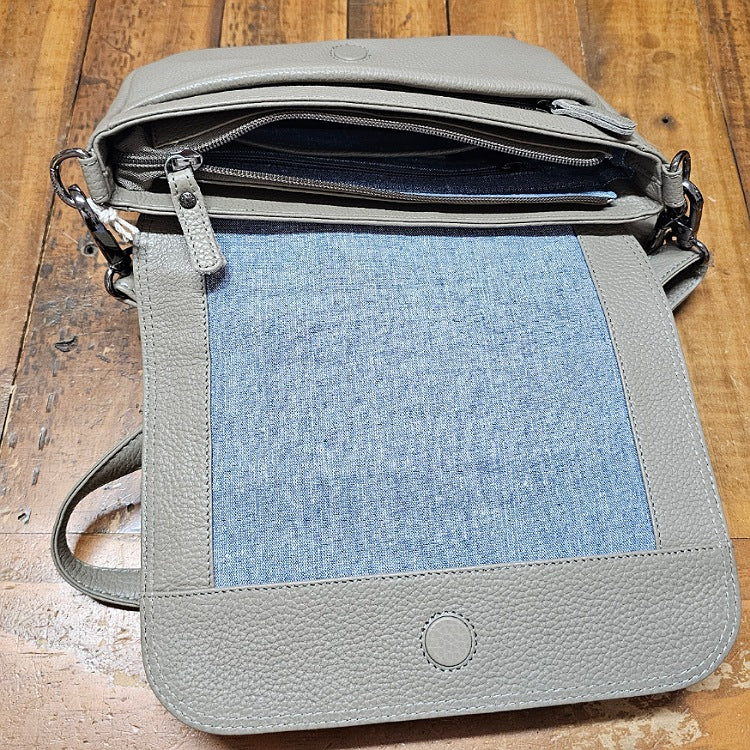 LEATHER BAG CROSS BODY TAUPE