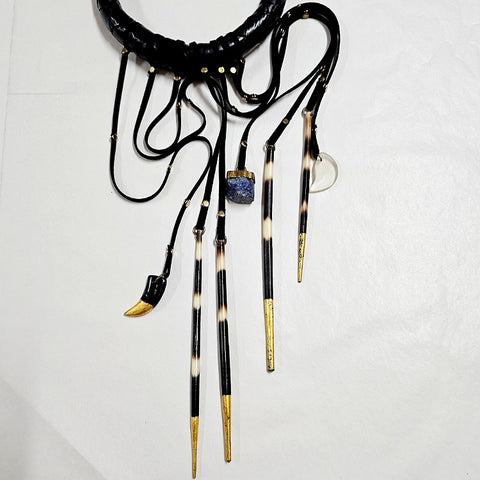 AFRICAN LEATHER CHOKER NECKLACE
