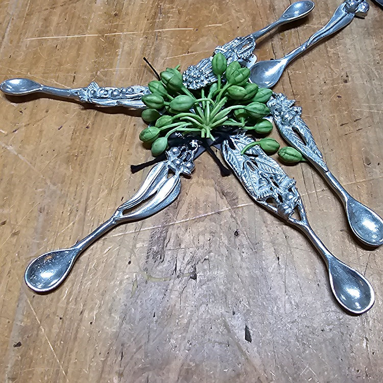 AUSTRALIAN MADE SILVER PEWTER SALT SPOON