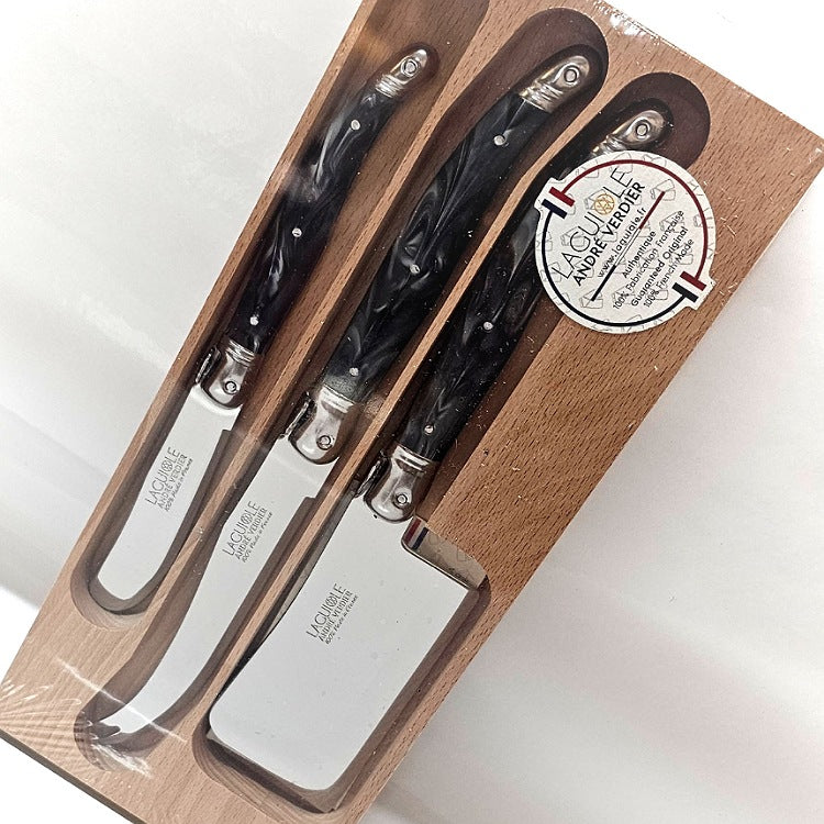 LAGUIOLE THREE PIECE CHEESE KNIFE SET