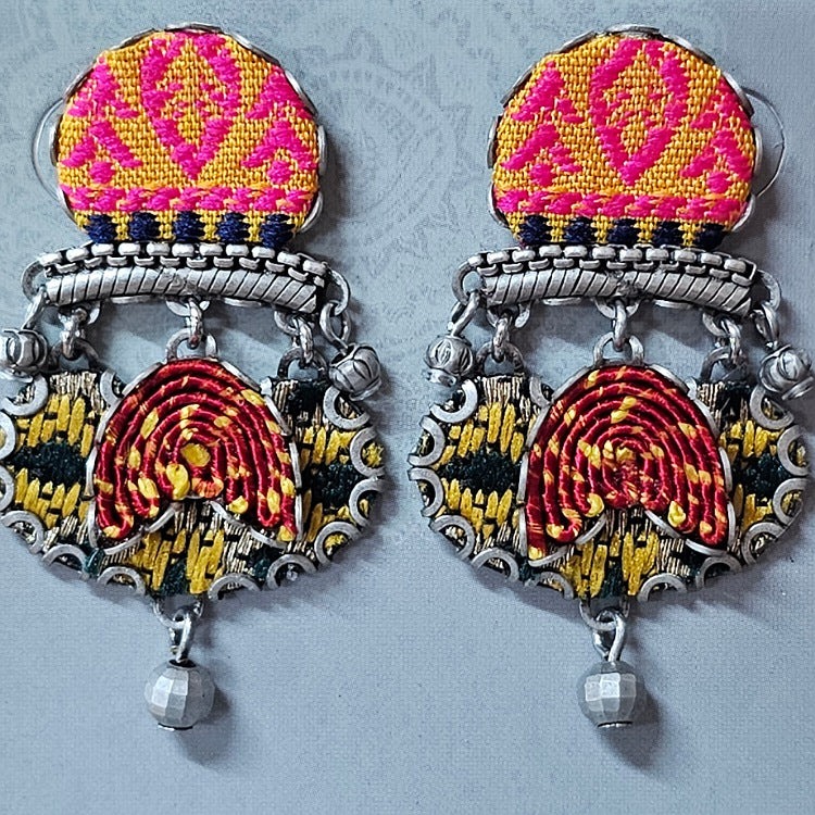 AYALABAR EARRINGS ORANGE DROP STUDS