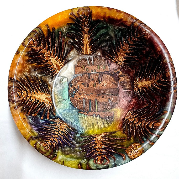PINECONE AND RESIN BOWL 26 CM