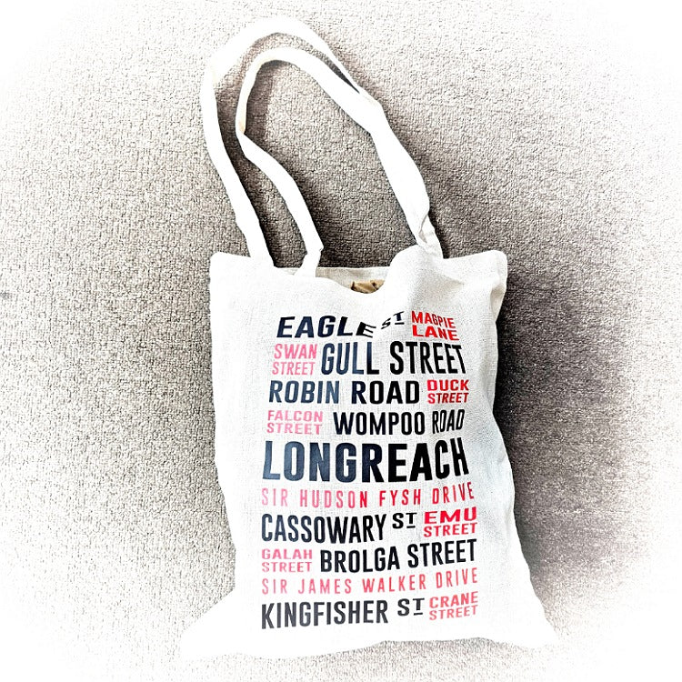 TOTE BAG COTTON AND HEMP LONGREACH STREET NAMES