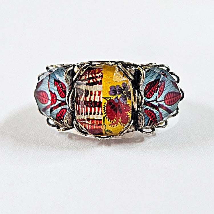 RING ADJUSTABLE AYALABAR YELLOW CENTRE