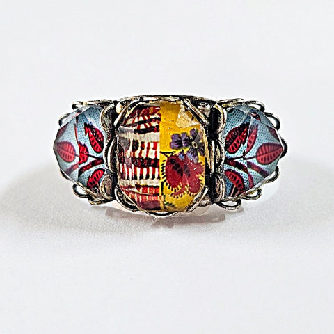 RING ADJUSTABLE AYALABAR YELLOW CENTRE