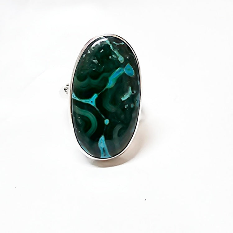 RING MALACHITE IN CHRYSOCOLA SIZE 8