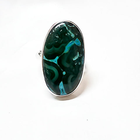 RING MALACHITE IN CHRYSOCOLA SIZE 8