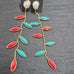 EARRINGS PEARL CORAL TURQUOISE