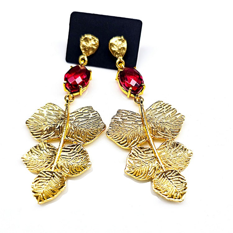 EARRINGS RED AND GOLD