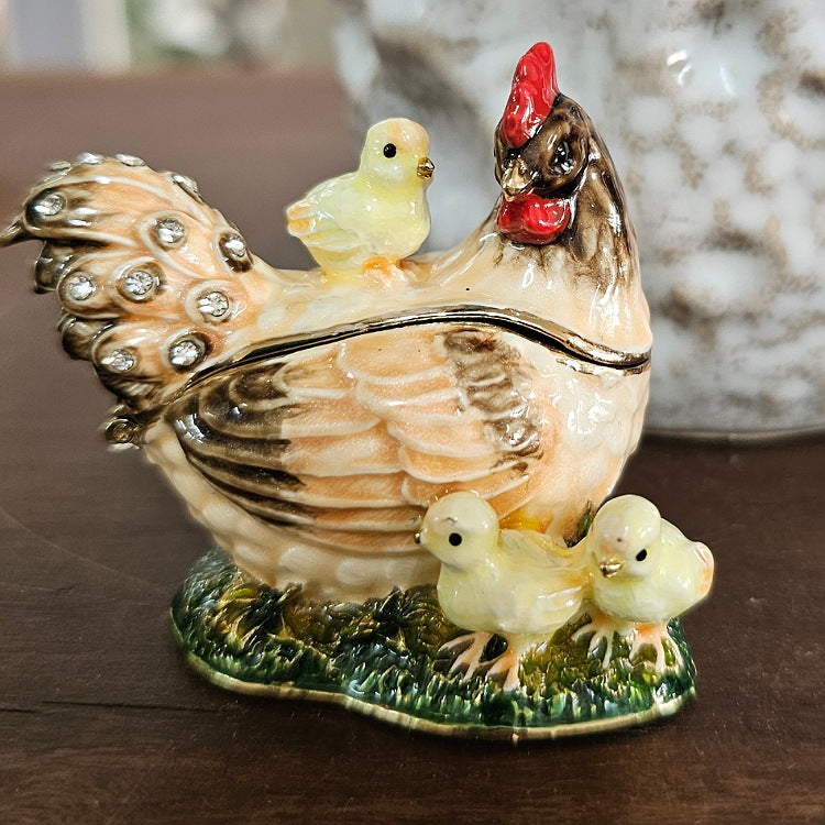 TRINKET BOX CHICKEN FAMILY