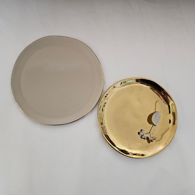GOLD RIMMED CERAMIC PLATE