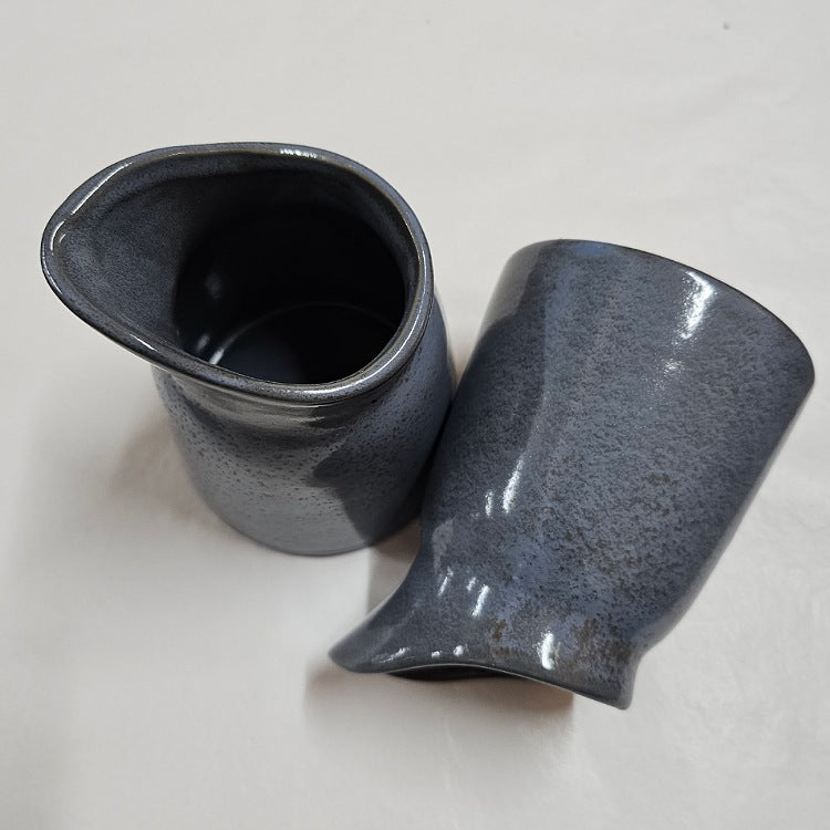 CERAMIC SAUCE JUG GREY BLUE