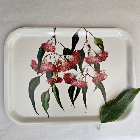 BIRCH WOOD TRAY RECTANGULAR EUCALYPT PAINTING