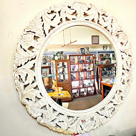 ROUND WOOD MIRROR