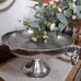 ALUMINIUM ROUND BOWL ON FOOT WITH RING HANDLES