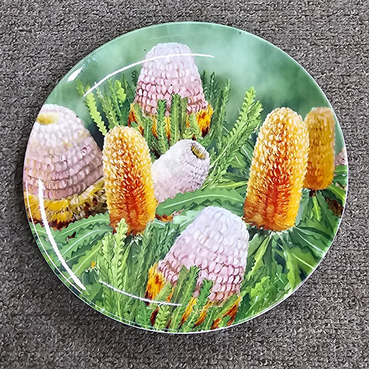CERAMIC PLATE NATIVE FLOWERS OF AUSTRALIA