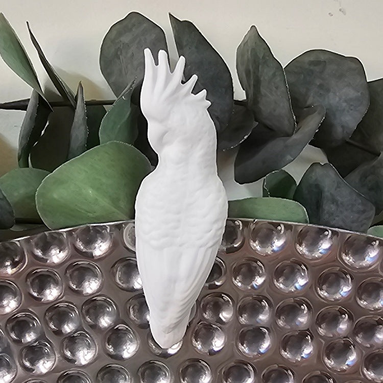 WHITE CERAMIC HANGING COCKATOO