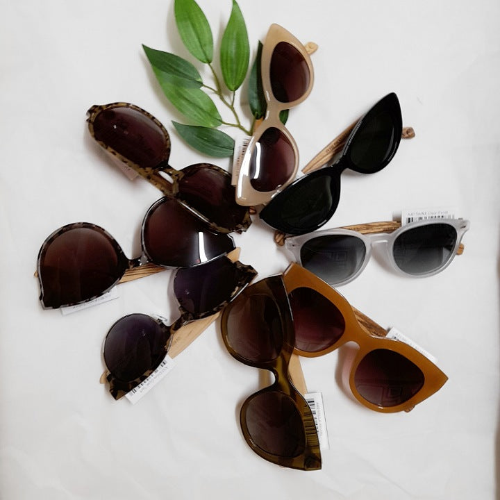 POLARISED SUNGLASSES WOODEN ARMS