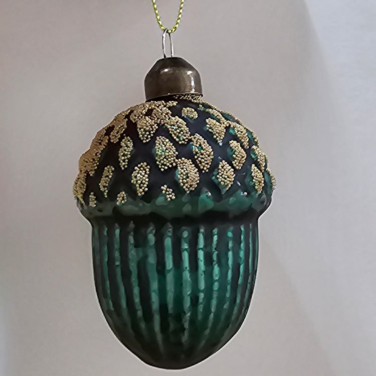 CHRISTMAS DECORATION GLASS ACORN