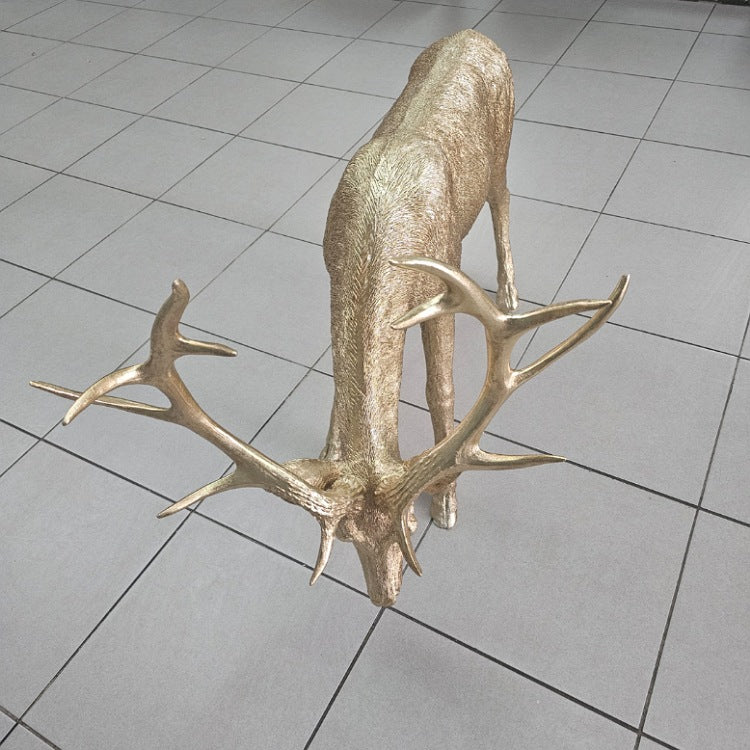 GOLD ETCHED REINDEER GRAZING