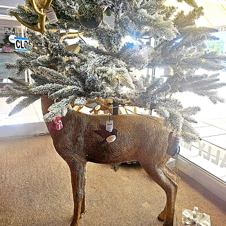 GOLD ETCHED REINDEER TREE STAND