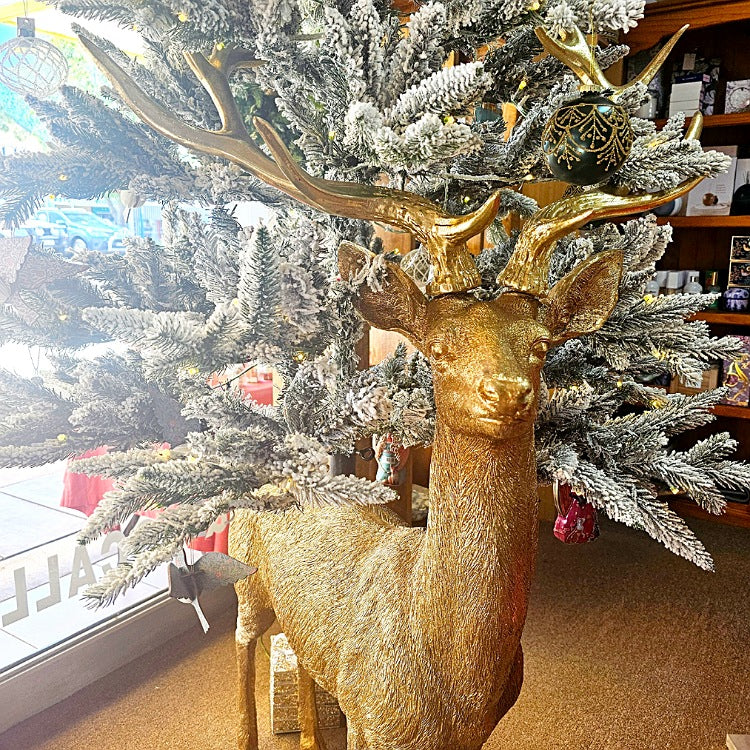 GOLD ETCHED REINDEER TREE STAND