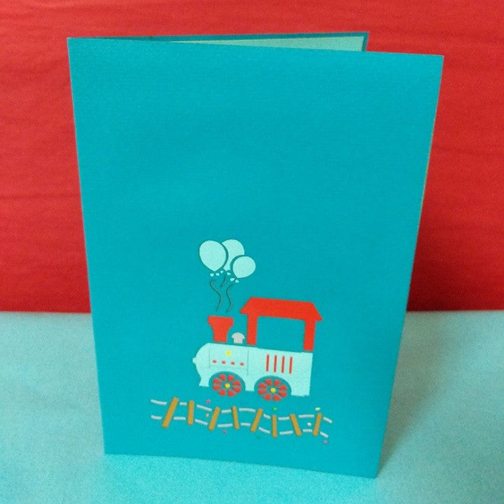 POP UP CARD BIRTHDAY TRAIN