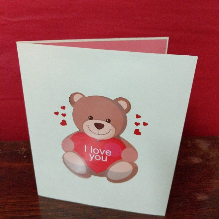POP UP CARD I LOVE YOU TEDDY