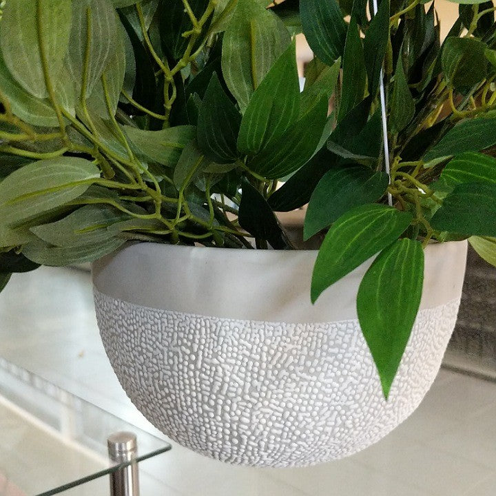 WHITE WATER BEAD HANGING PLANTER MID