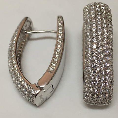CUBIC ZIRCONIA PAVE OVAL HUGGIES