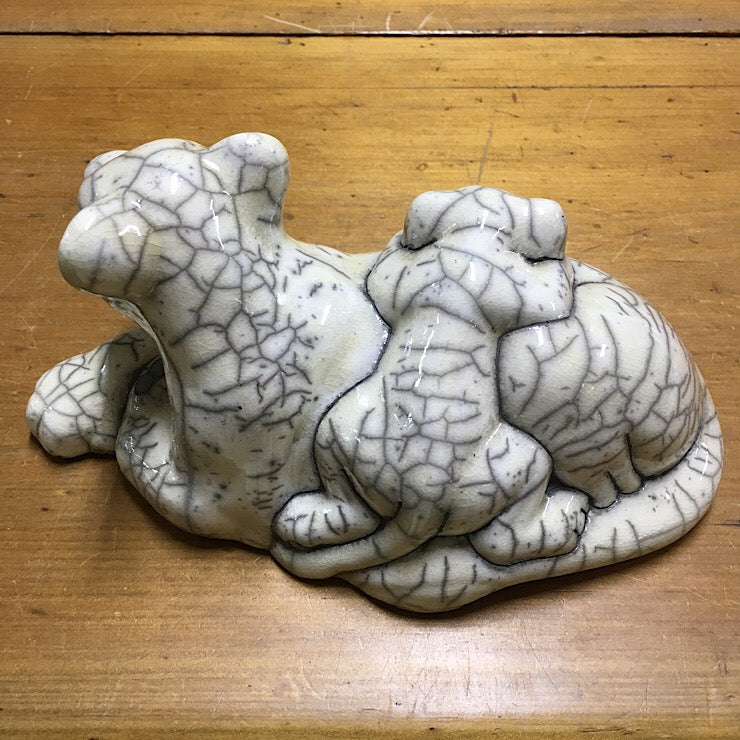 DECORATIVE CERAMIC LIONESS FIGURINE