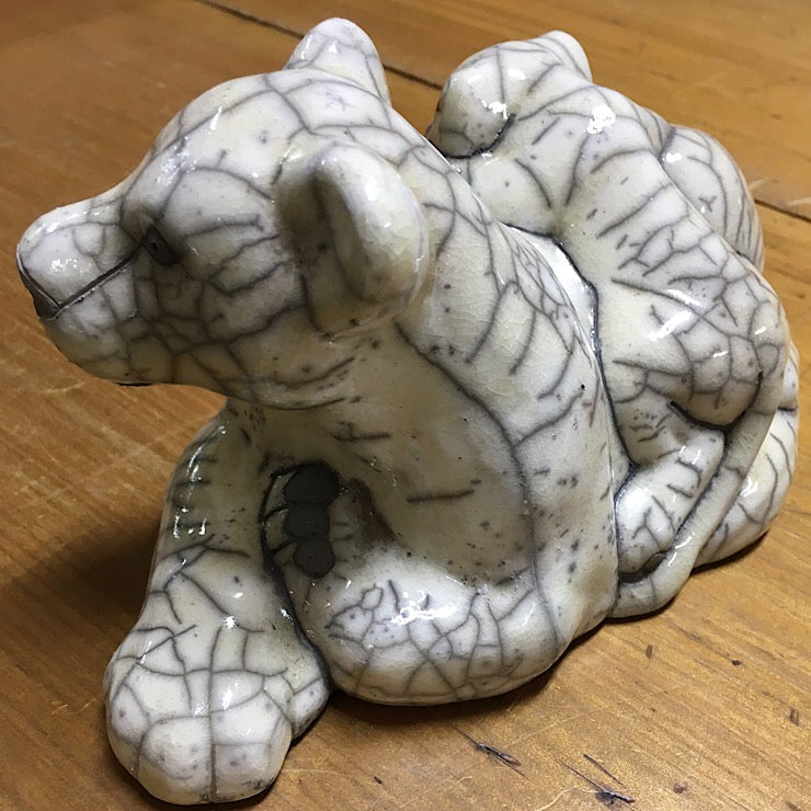 DECORATIVE CERAMIC LIONESS FIGURINE