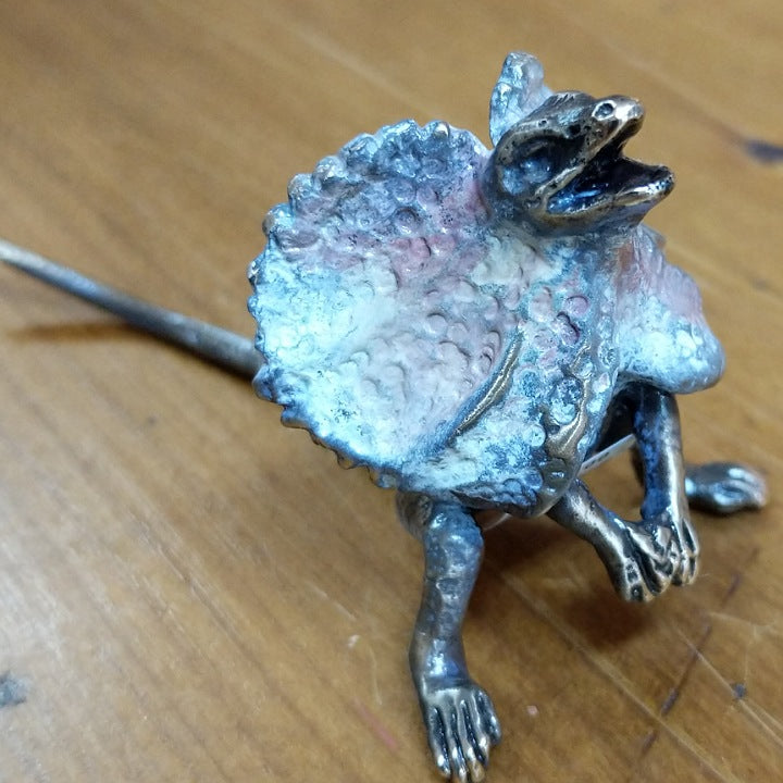 PETE SMIT BRONZE FRILLED NECK LIZARD MINIATURE