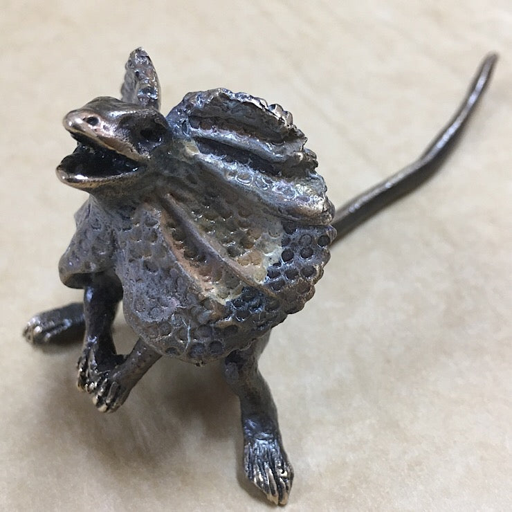 PETE SMIT BRONZE FRILLED NECK LIZARD MINIATURE