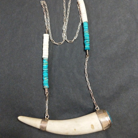 ANTLER NECKLACE WITH TURQUOISE