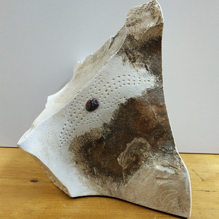 CARVED SANDSTONE WITH OPAL