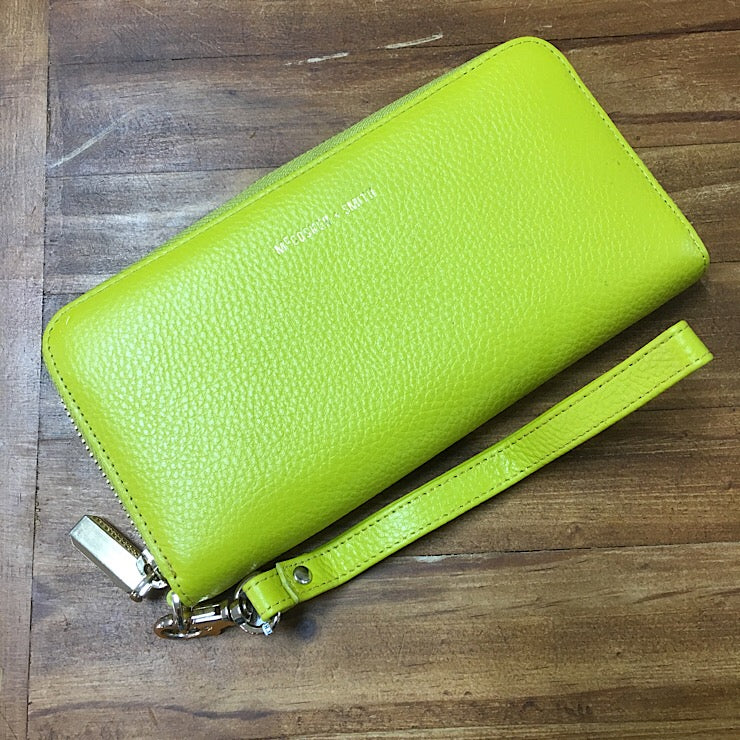YELLOW ZIPPERED CLUTCH STYLE WALLET