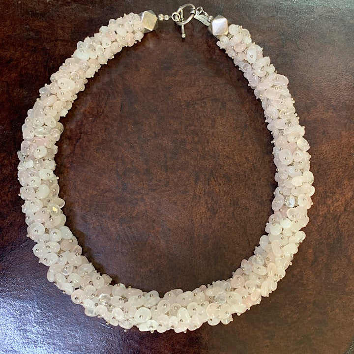 ROSE QUARTZ ROPE NECKLACE