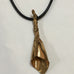 ITALIAN BRASS AND LEATHER LILLY PENDANT