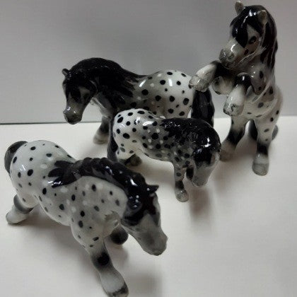PORCELAIN TRINKETS WELSH HIGHLAND PONY SET