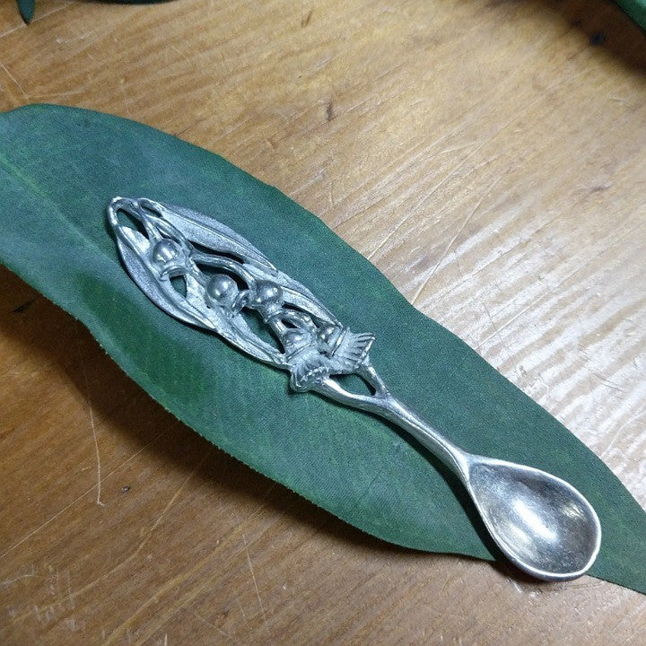 AUSTRALIAN MADE SILVER PEWTER SALT SPOON