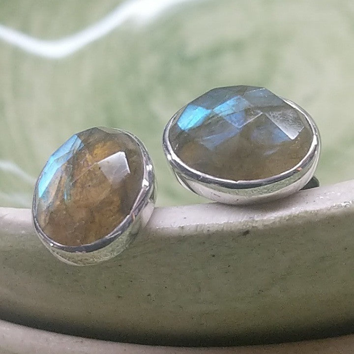 LABRADORITE STUD EARRINGS MADAGASCAR