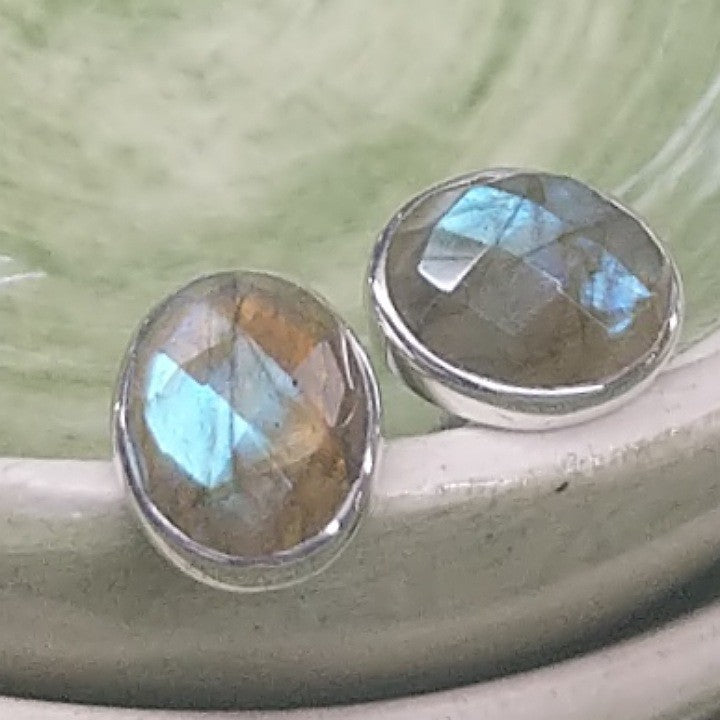 LABRADORITE STUD EARRINGS MADAGASCAR