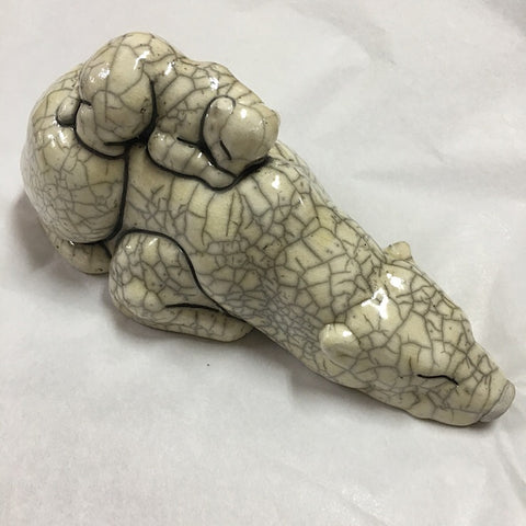 CERAMIC MOTHER POLAR BEAR WITH BABY CUB ORNAMENT