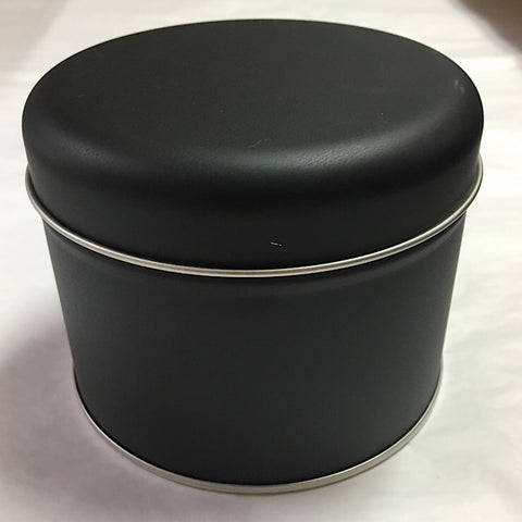 SMALL ROUND BLACK STORAGE TIN
