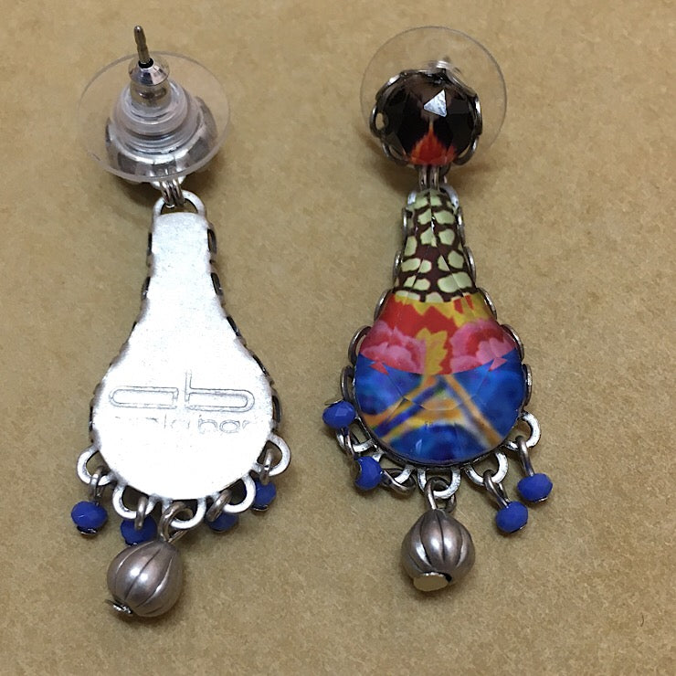 DENIM BLUE TEARDROP AYALABAR EARRINGS