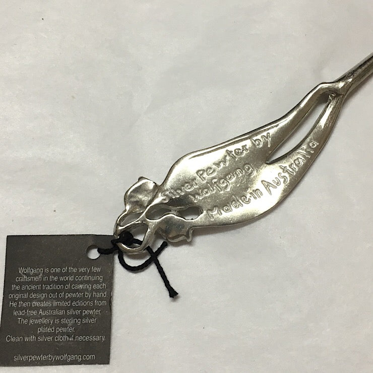 AUSTRALIAN MADE PEWTER SUGAR SPOON