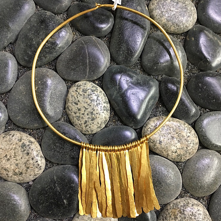 GOLD FRINGE DETAIL COLLAR NECKLACE