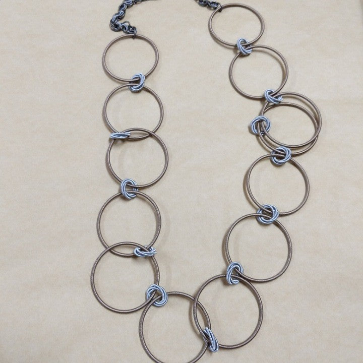 SINGLE STRAND MULTI LOOP NECKLACE SILVER GOLD